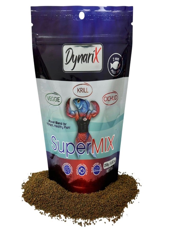 Northfin DynariX SuperMIX Fish Food - 2mm Sinking Pellets (Krill-Cichlid-Veggie) - High-Protein - for Cichlids, Oscars, Angelfish & More - Image 1